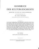 Cover for Handbuch der Kulturgeschichte