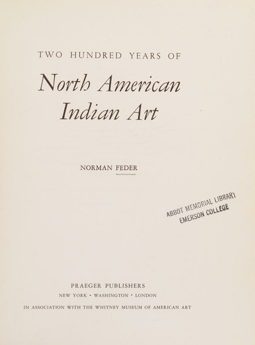 Cover for Two Hundred Years of North American Indian Art