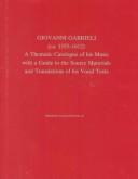 Cover for Giovanni Gabrieli (ca. 1555-1612)