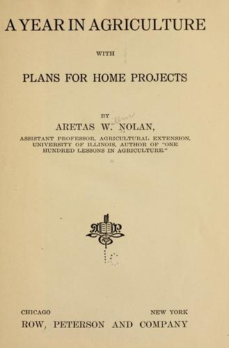 Cover for A year in agriculture