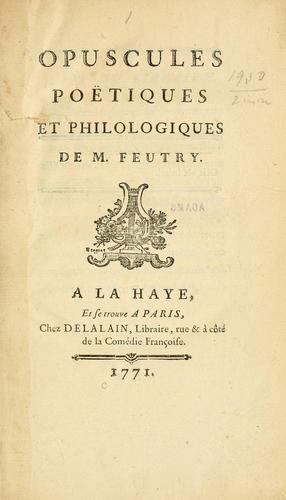 Cover for Opuscules poëtiques et philologiques