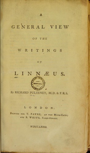 Cover for A general view of the writings of Linnaeus