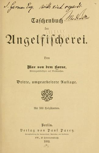 Cover for Taschenbuch der Angelfischerei.