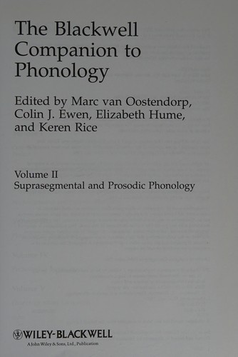 Cover for The Blackwell companion to phonology