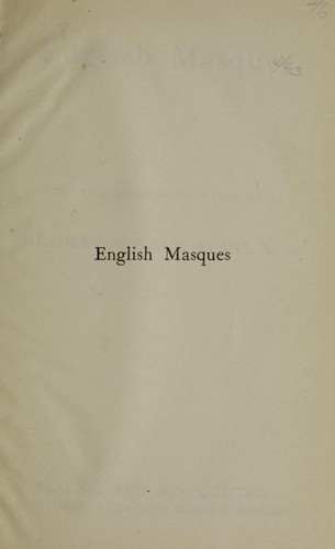 Cover for English masques