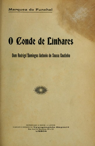 Cover for O conde de Linhares