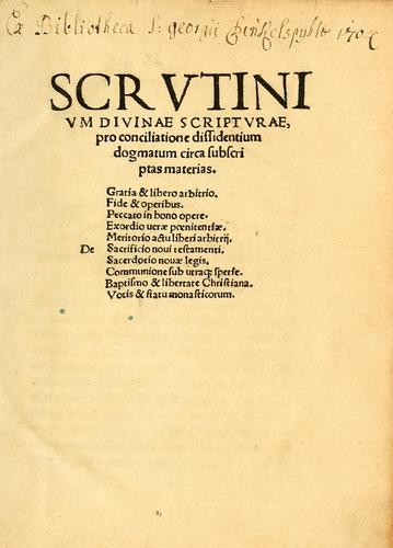 Cover for Scrutinium divinae scripturae