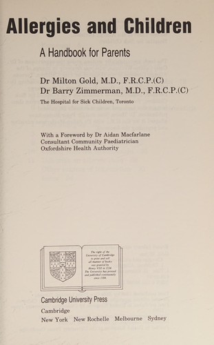 Cover for Allergies and Children