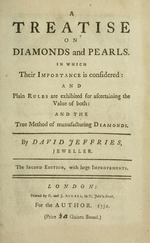 Cover for A treatise on diamonds and pearls