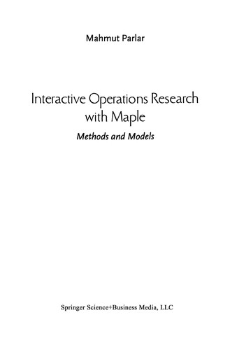 Cover for Interactive Operations Research with Maple