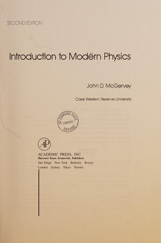 Cover for Introduction to modern physics