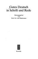 Cover for Gutes Deutsch in Schrift und Rede