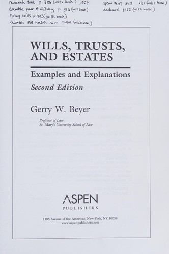 Cover for Wills, trusts, and estates