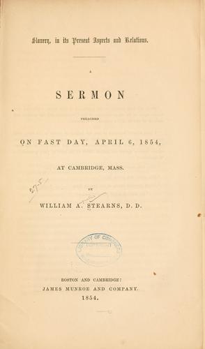 Cover for Slavery, in its present aspects and relations.