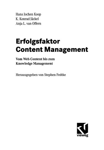 Cover for Erfolgsfaktor Content Management