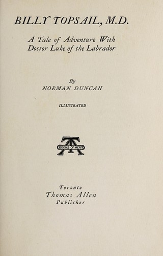 Cover for Billy Topsail, M.D.