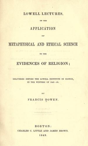 Cover for Lowell lectures
