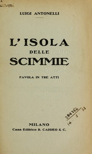 Cover for L'isola delle scimmie