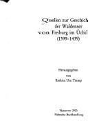 Cover for Quellen zur Geschichte der Waldenser von Freiburg im Üchtland (1399-1439)