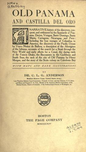Cover for Old Panama and Castilla del Oro