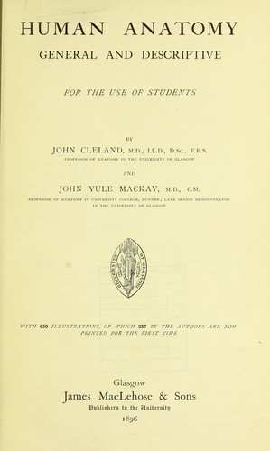 Cover for Human anatomy, general and descriptive for the use of students
