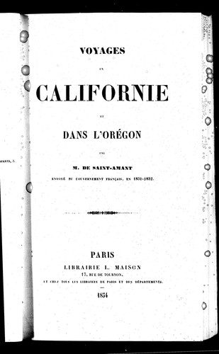 Cover for Voyages en Californie et dans l'Orégon