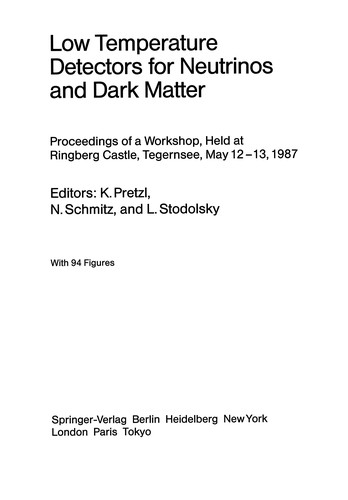 Cover for Low Temperature Detectors for Neutrinos and Dark Matter