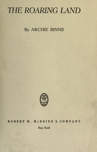 Cover for The roaring land