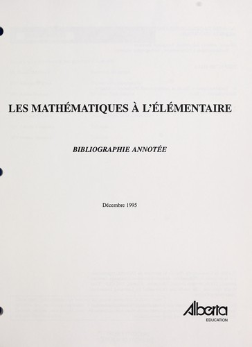 Cover for Mathématiques à l'élémentaire