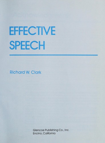 Cover for Effective speech