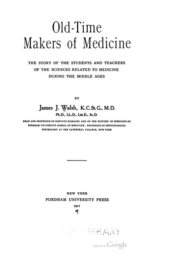 Cover for Old-Time Makers of Medicine