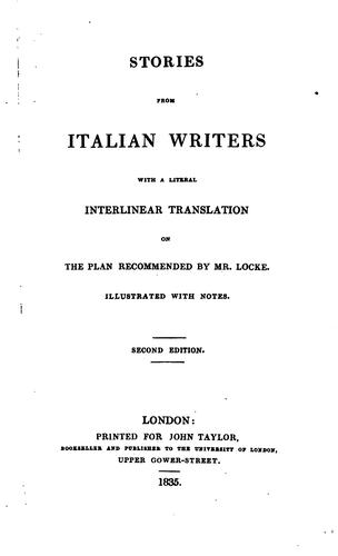 Cover for Stories from Italian writers