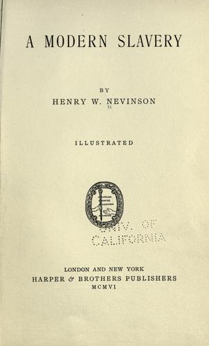 Cover for A modern slavery