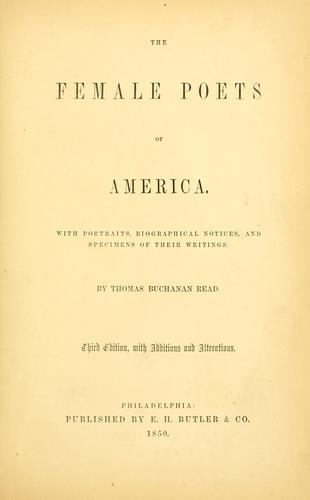Cover for The female poets of America