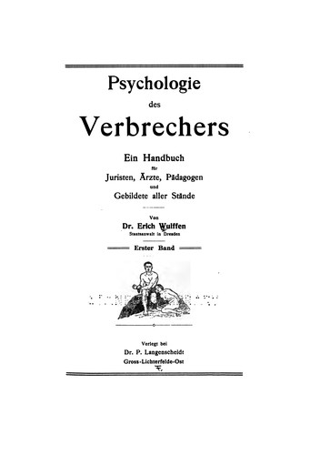 Cover for Psychologie des Verbrechers