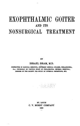 Cover for Exophthalmic goiter and its nonsurgical treatment