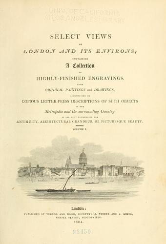 Cover for Select views of London and its environs