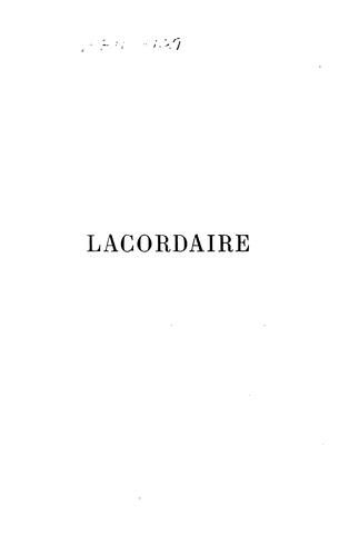 Cover for Lacordaire