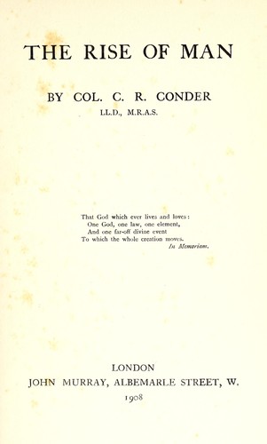 Cover for The rise of man