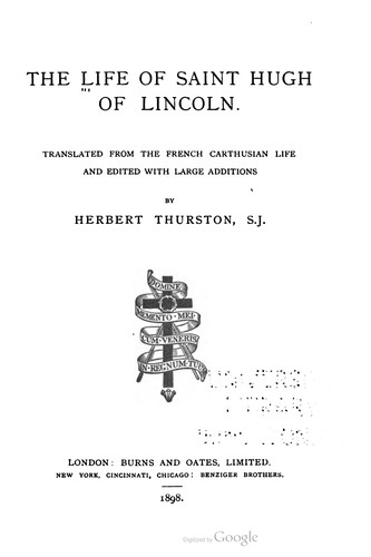 Cover for The Life Of Saint Hugh Of Lincoln