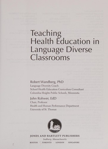 Cover for Teaching health education in language diverse classrooms