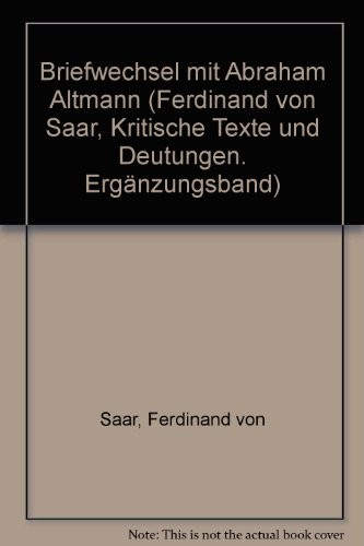 Cover for Briefwechsel mit Abraham Altmann