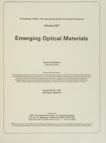 Cover for Emerging optical materials