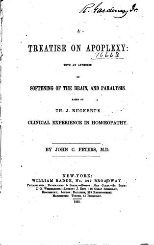 Cover for A treatise on apoplexy