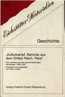 Cover for "Kulturkampf, Berichte aus dem Dritten Reich, Paris"