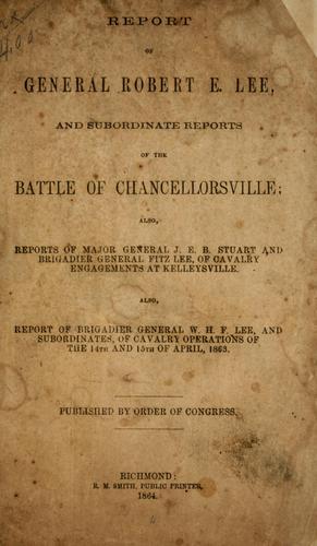 Cover for Report of General Robert E. Lee