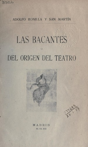 Cover for Las Bacantes o del origen del teatro