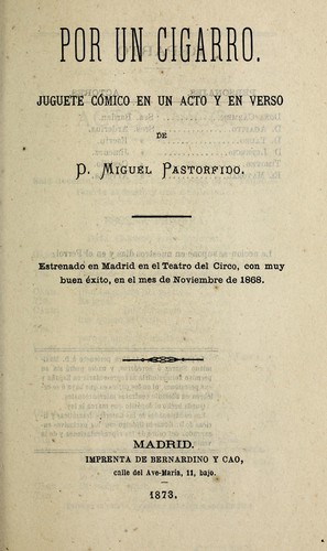 Cover for Por un cigarro