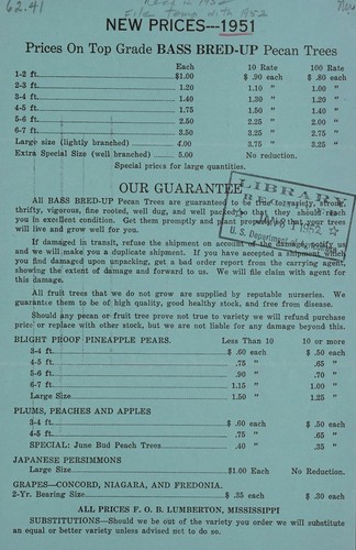 Cover for New prices---1951