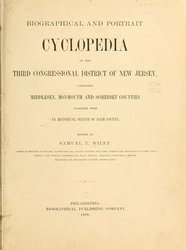 Cover for Biographical and portrait cyclopedia of the Third congressional district of New Jersey
